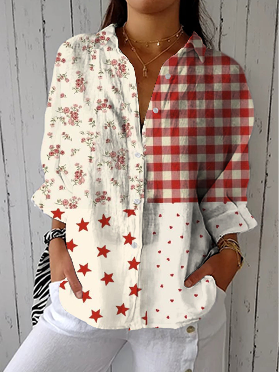 Rosemary – Klassisk patchwork-bluse