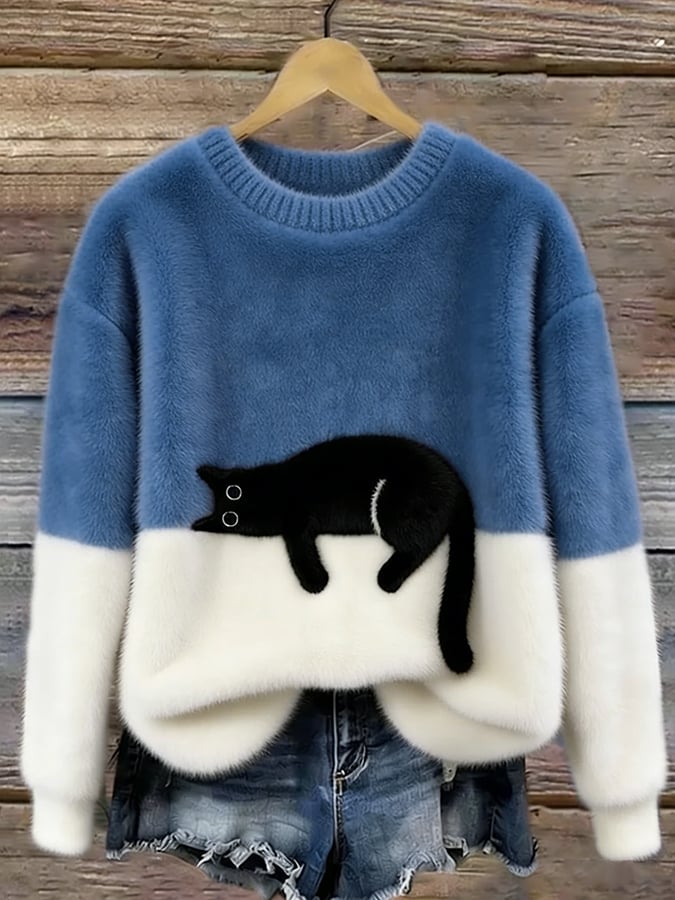 Luna | Sweatshirt til kvinder med katteprint