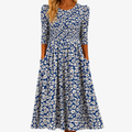 Maxikjole med lommer – Blue Daisy Garden