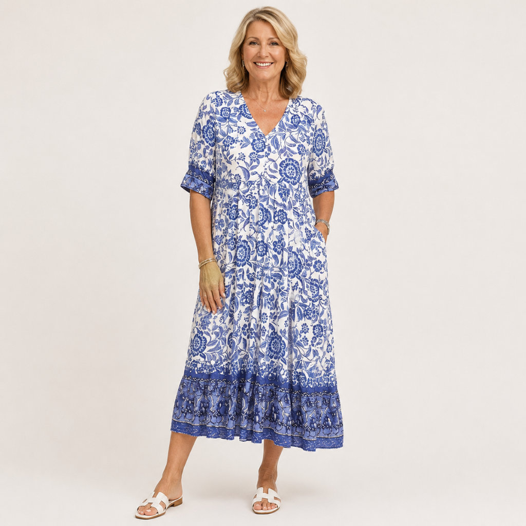 Keisha | Elegant V-udskæring med blomsterprint