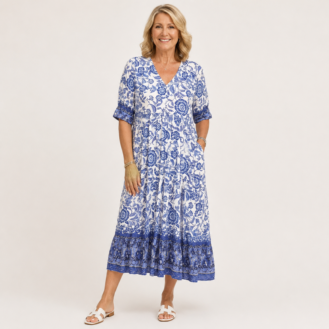 Keisha | Elegant V-udskæring med blomsterprint