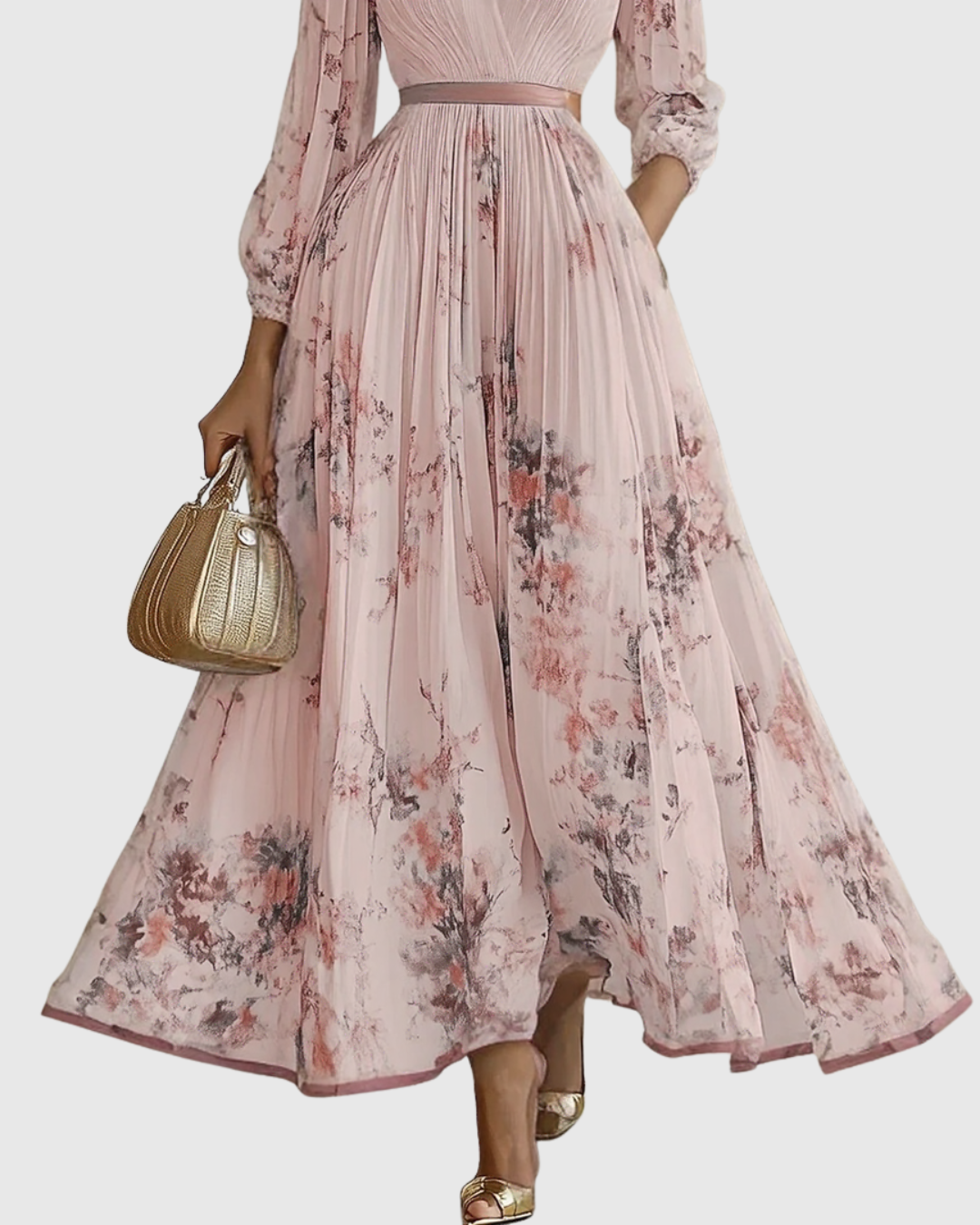 Rowella | Elegant plisseret maxikjole