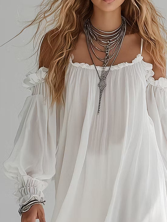 Elara – Luftig off-shoulder-minikjole