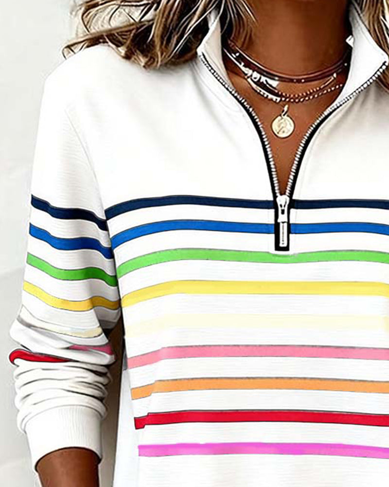 Vienna – Regnbuestribet Zip-sweatshirt