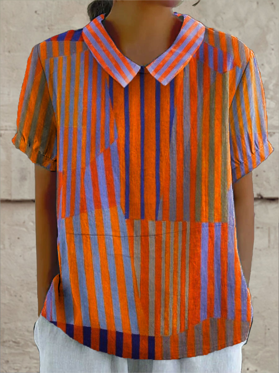 Nina | Geometrisk stribet skjorte