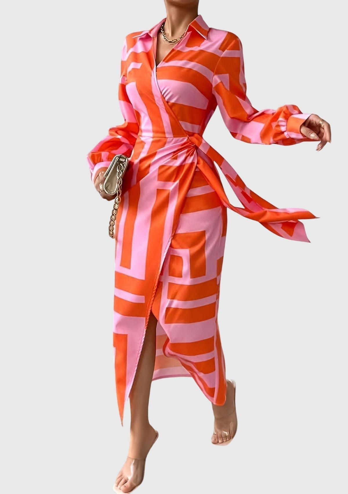 Everly | Elegant slå-om-kjole med print