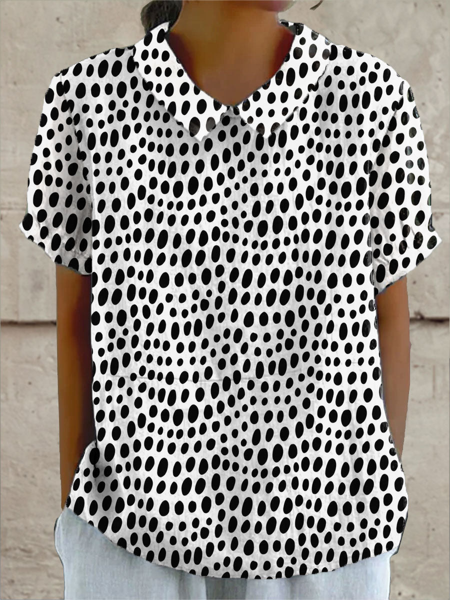 Lily | Skjorte med polkaprikket print
