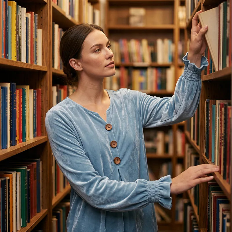 Karla – Blød bluse med V-hals og knapper