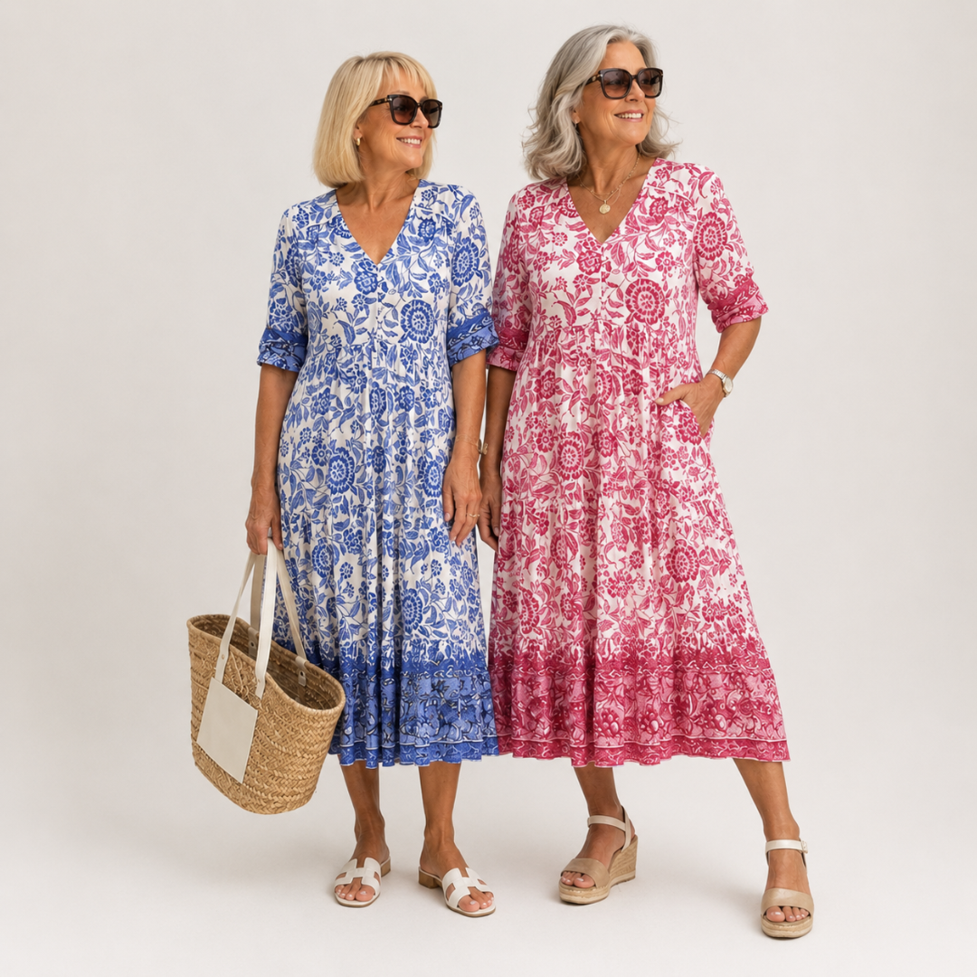 Keisha | Elegant V-udskæring med blomsterprint