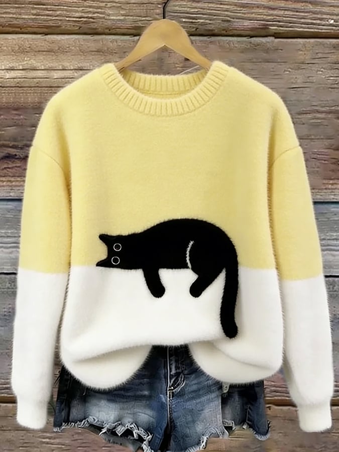 Luna | Sweatshirt til kvinder med katteprint