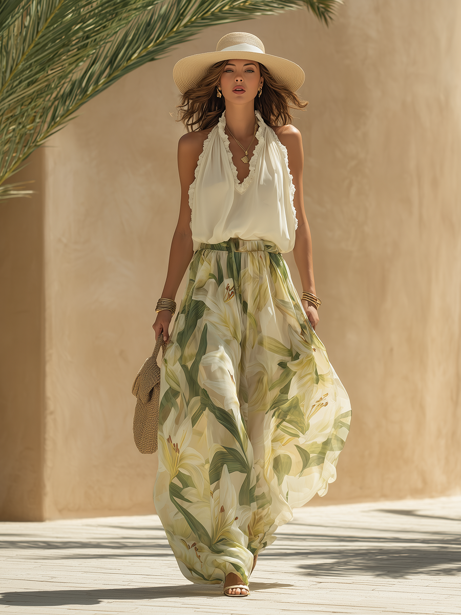 Lyselle™ | Elegant, luftigt sæt med blomsterprint