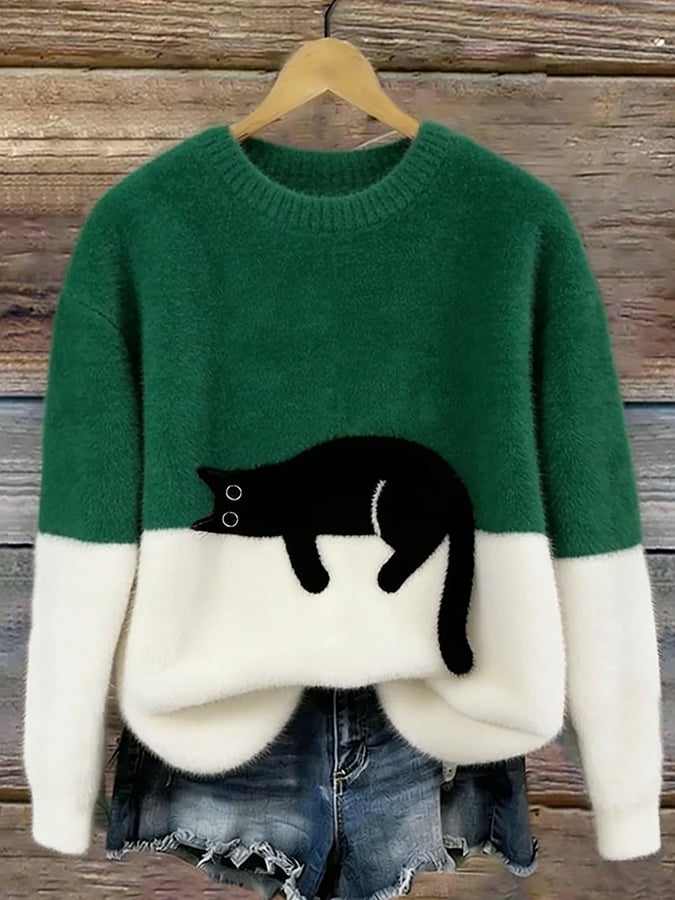 Luna | Sweatshirt til kvinder med katteprint
