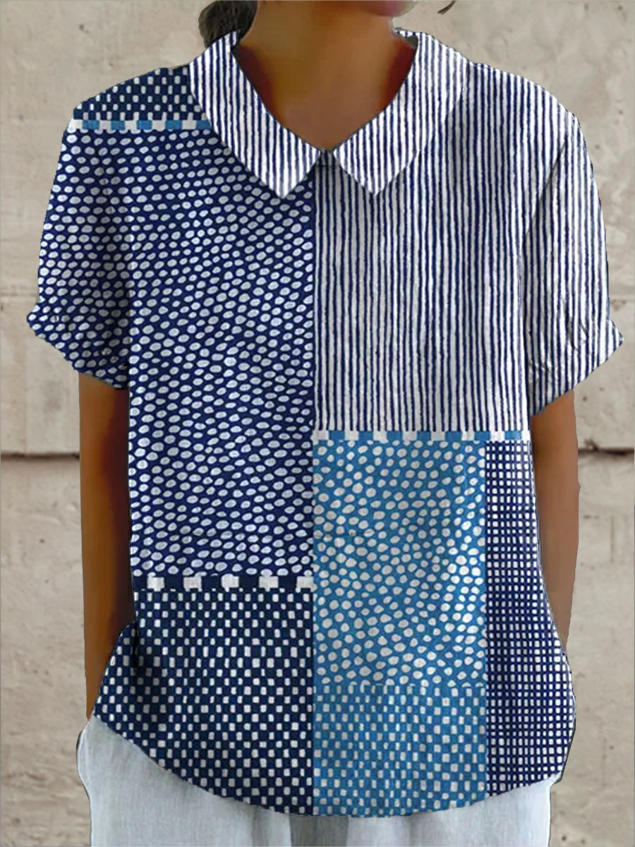 Ella | Skjorte med patchworkprint