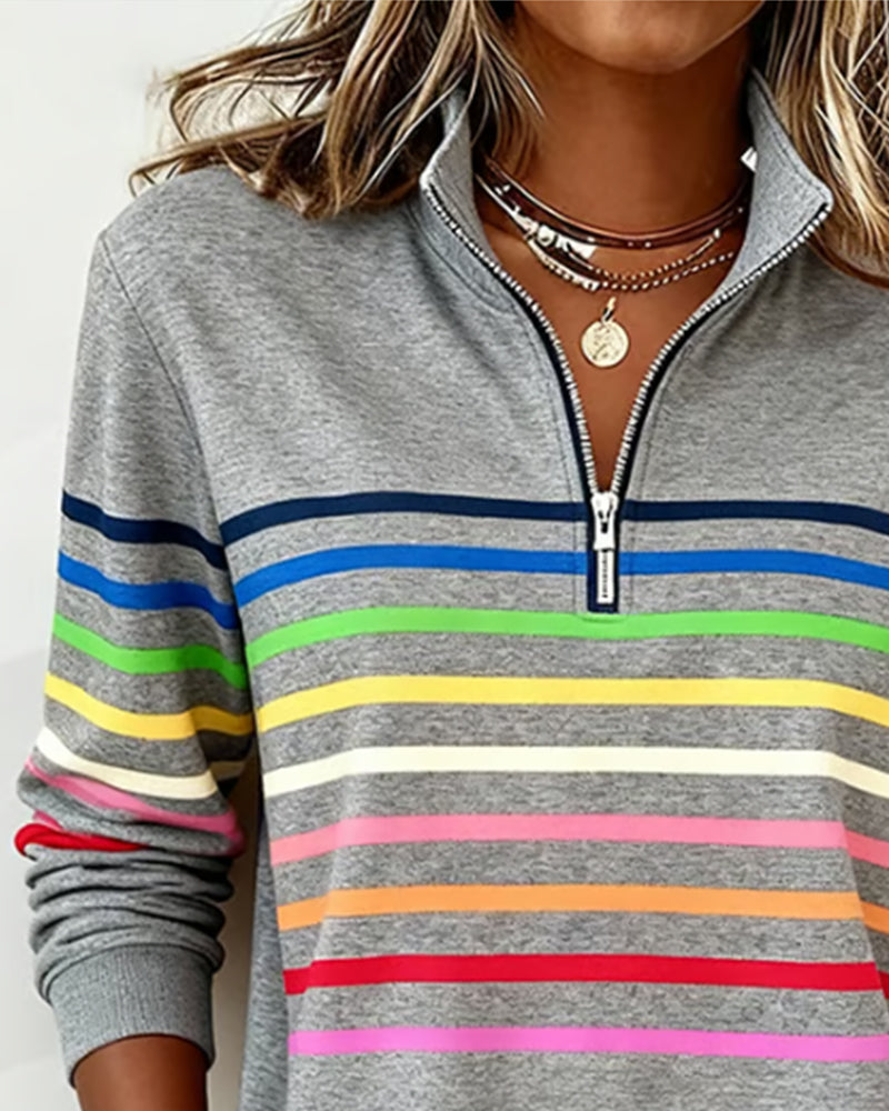 Vienna – Regnbuestribet Zip-sweatshirt