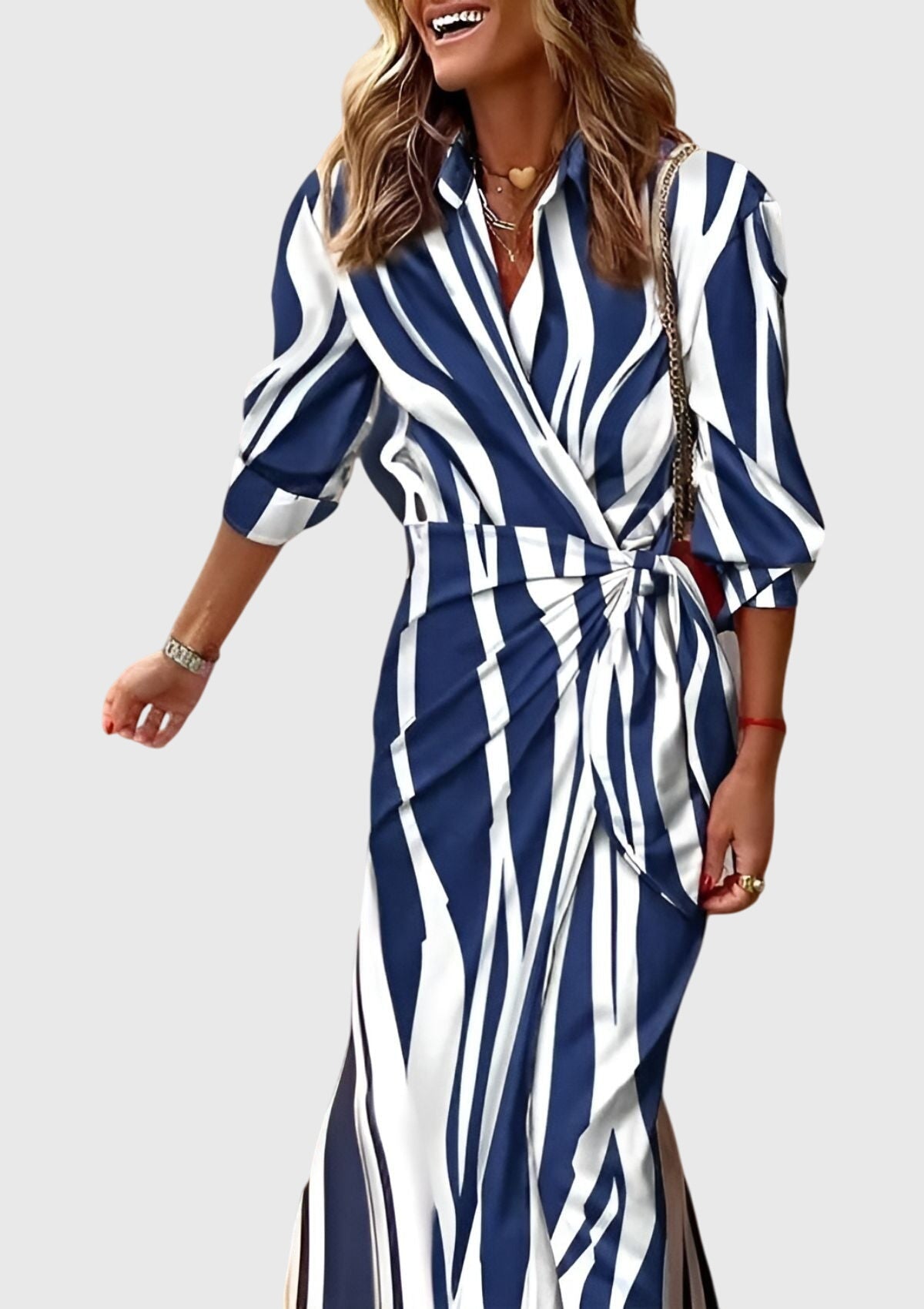 Everly | Elegant slå-om-kjole med print