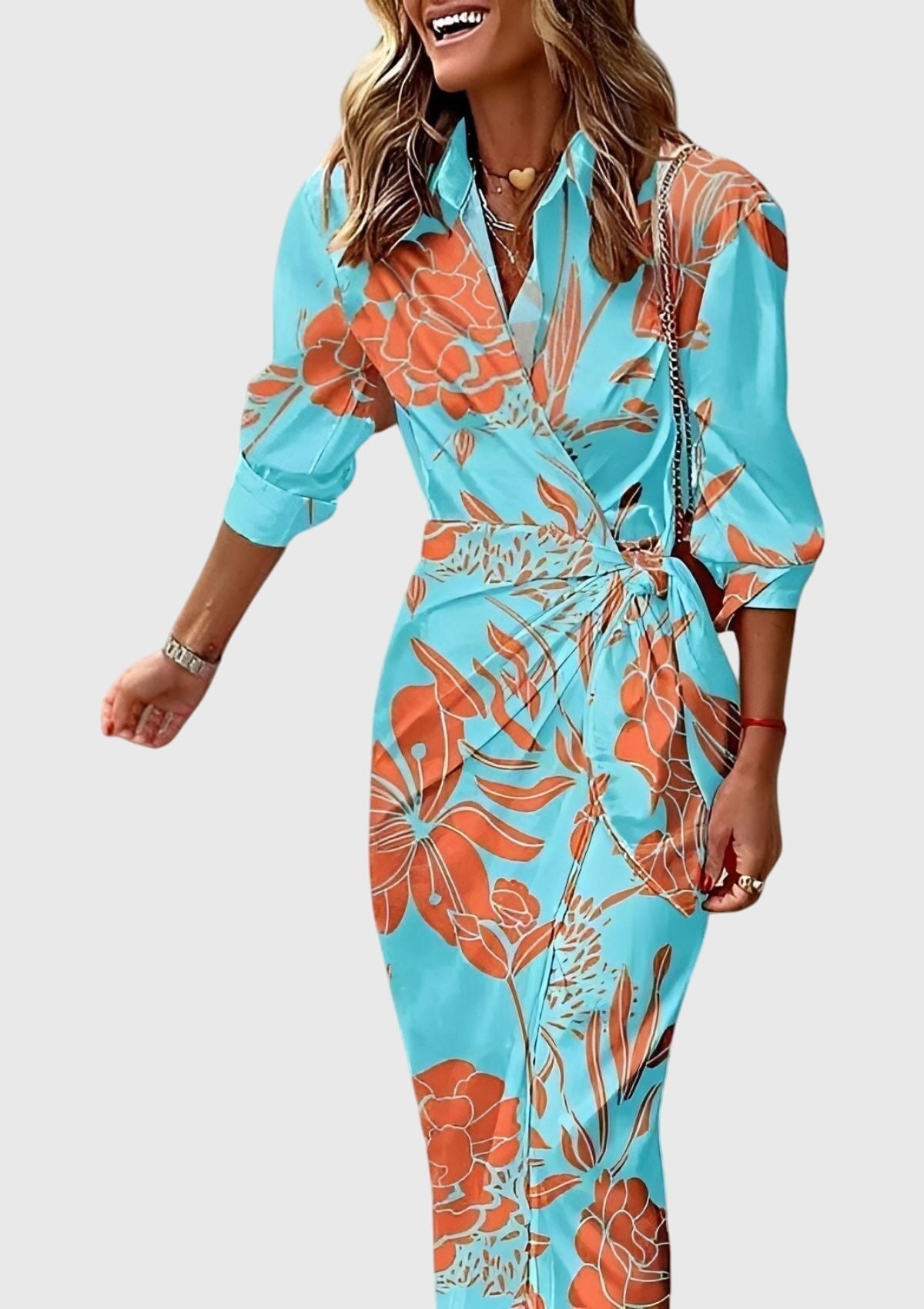 Everly | Elegant slå-om-kjole med print