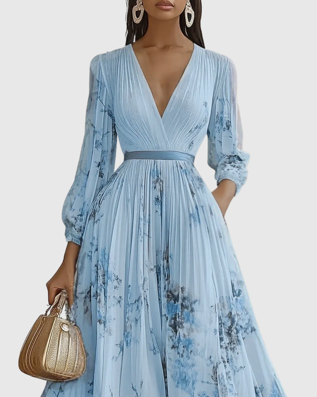 Rowella | Elegant plisseret maxikjole