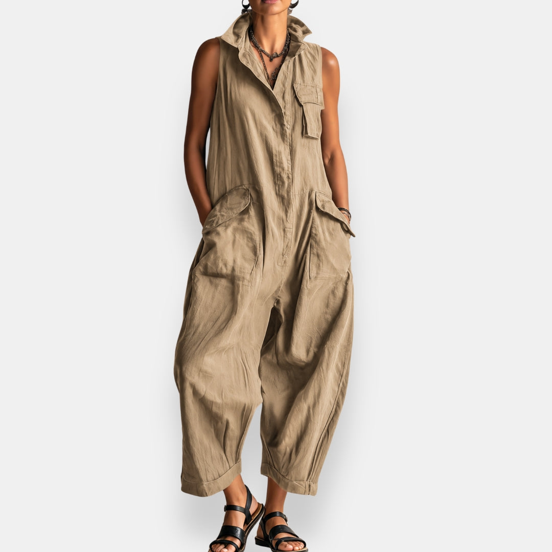 Ryker – Ærmeløs cargo-jumpsuit med krave