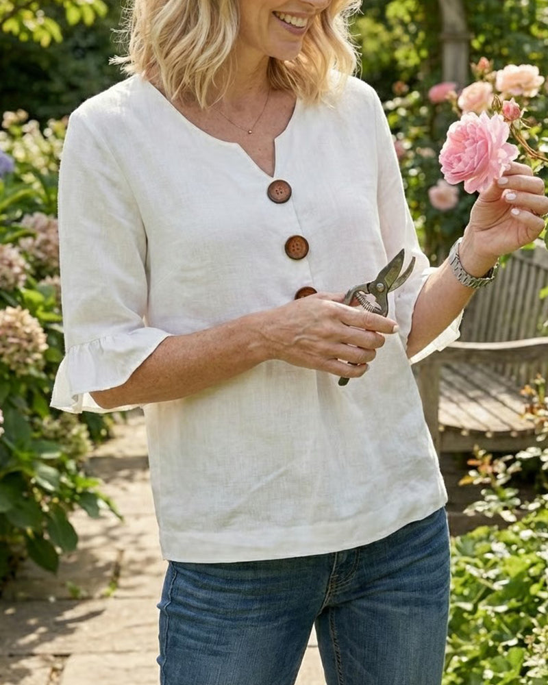 Cynthia | Afslappet ensfarvet bluse