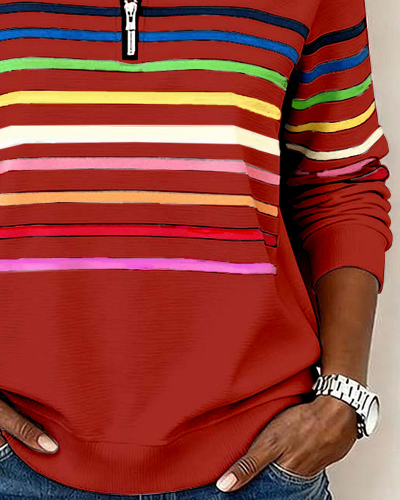 Vienna – Regnbuestribet Zip-sweatshirt