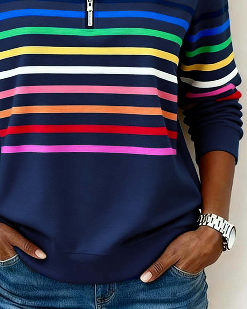 Vienna – Regnbuestribet Zip-sweatshirt