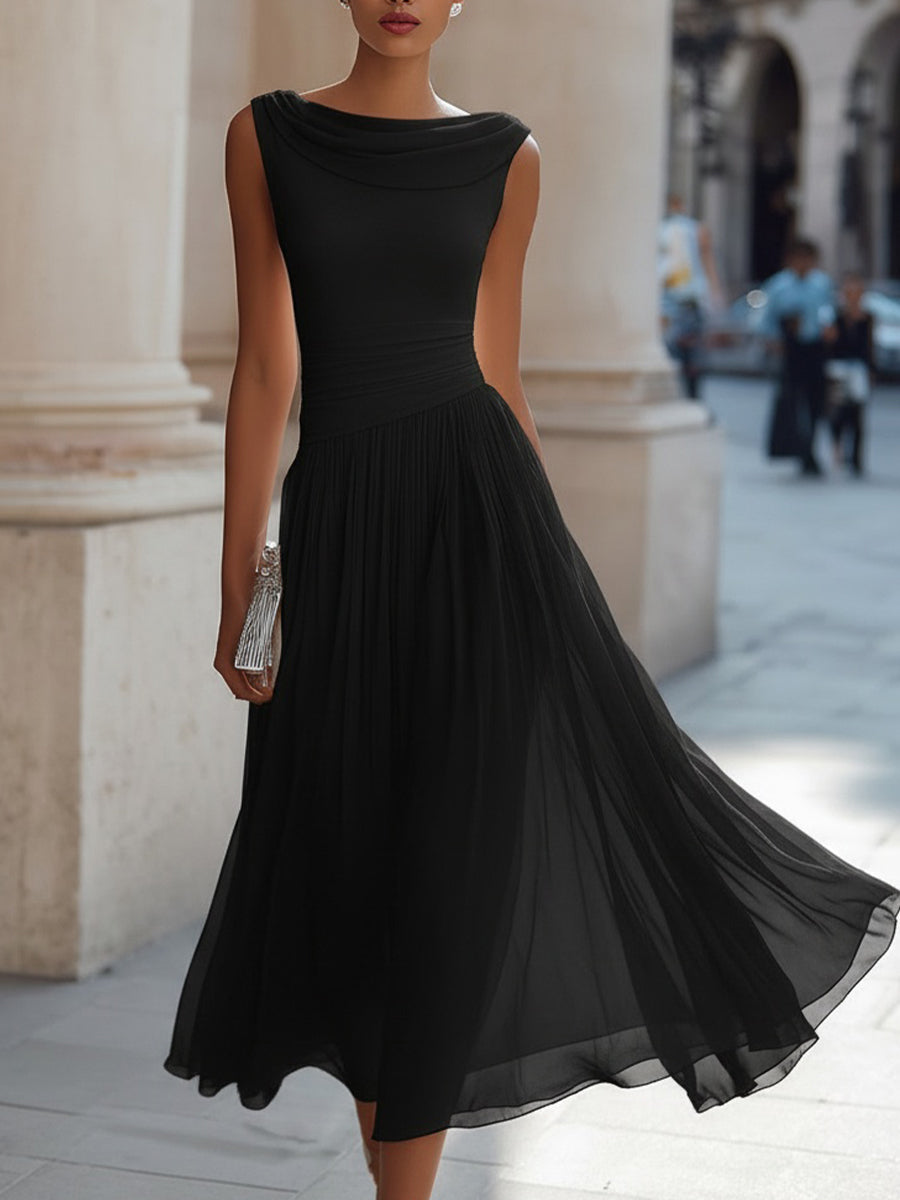 Mirella | Elegant plisseret midikjole
