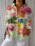 Caroline – Bluse med blomsterprint i akvarel