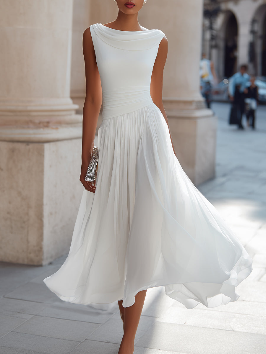Mirella | Elegant plisseret midikjole