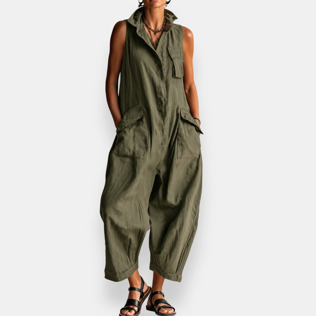 Ryker – Ærmeløs cargo-jumpsuit med krave
