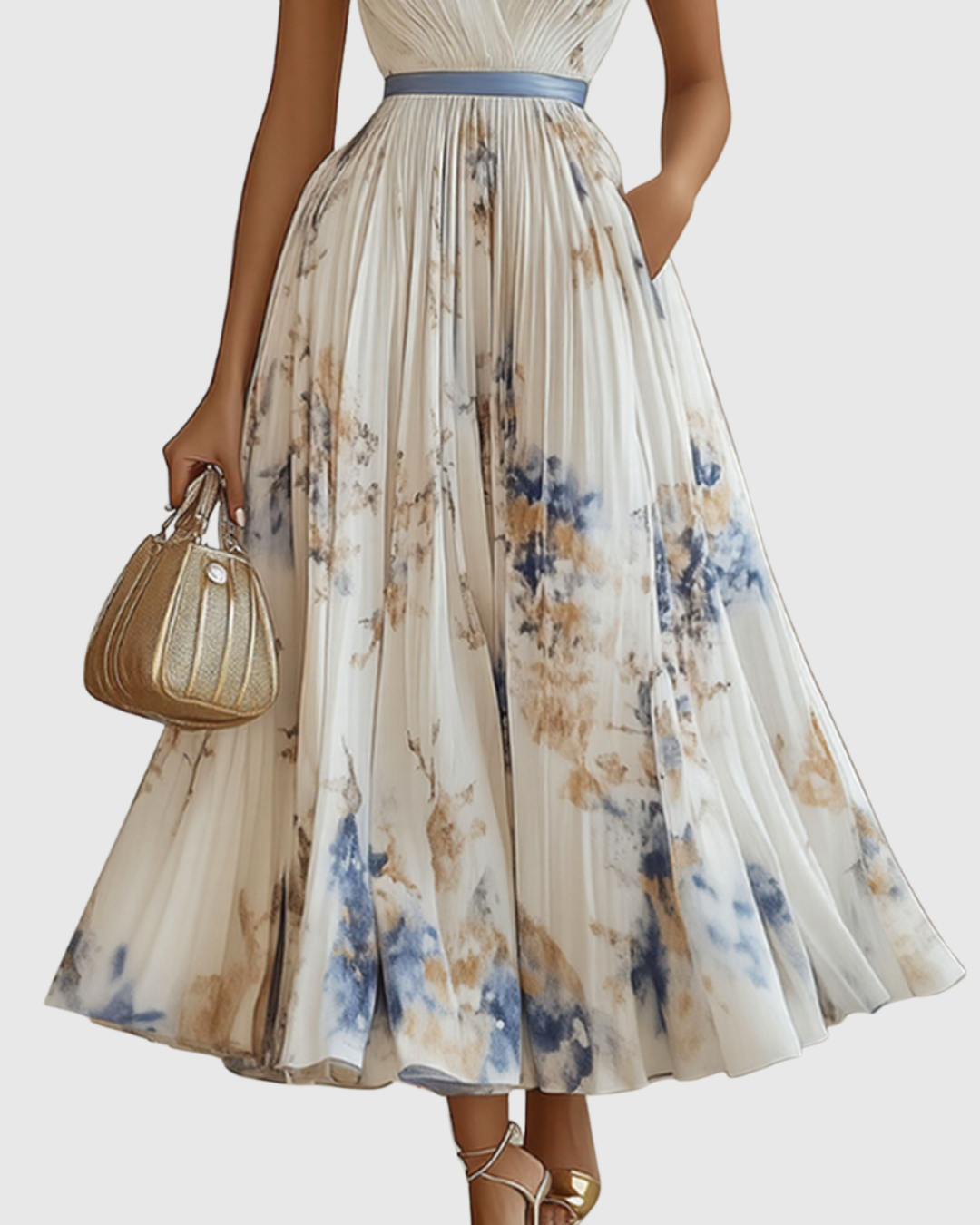 Rowella | Elegant plisseret maxikjole