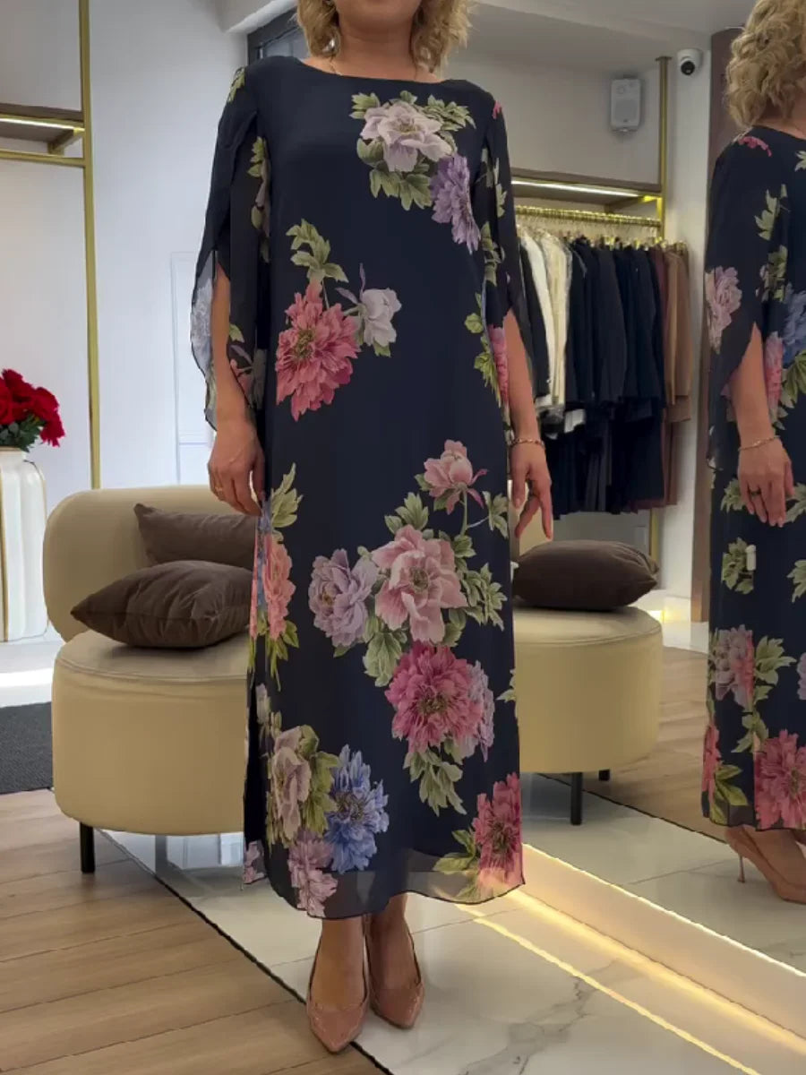 Yael – Maxikjole med blomstermønster