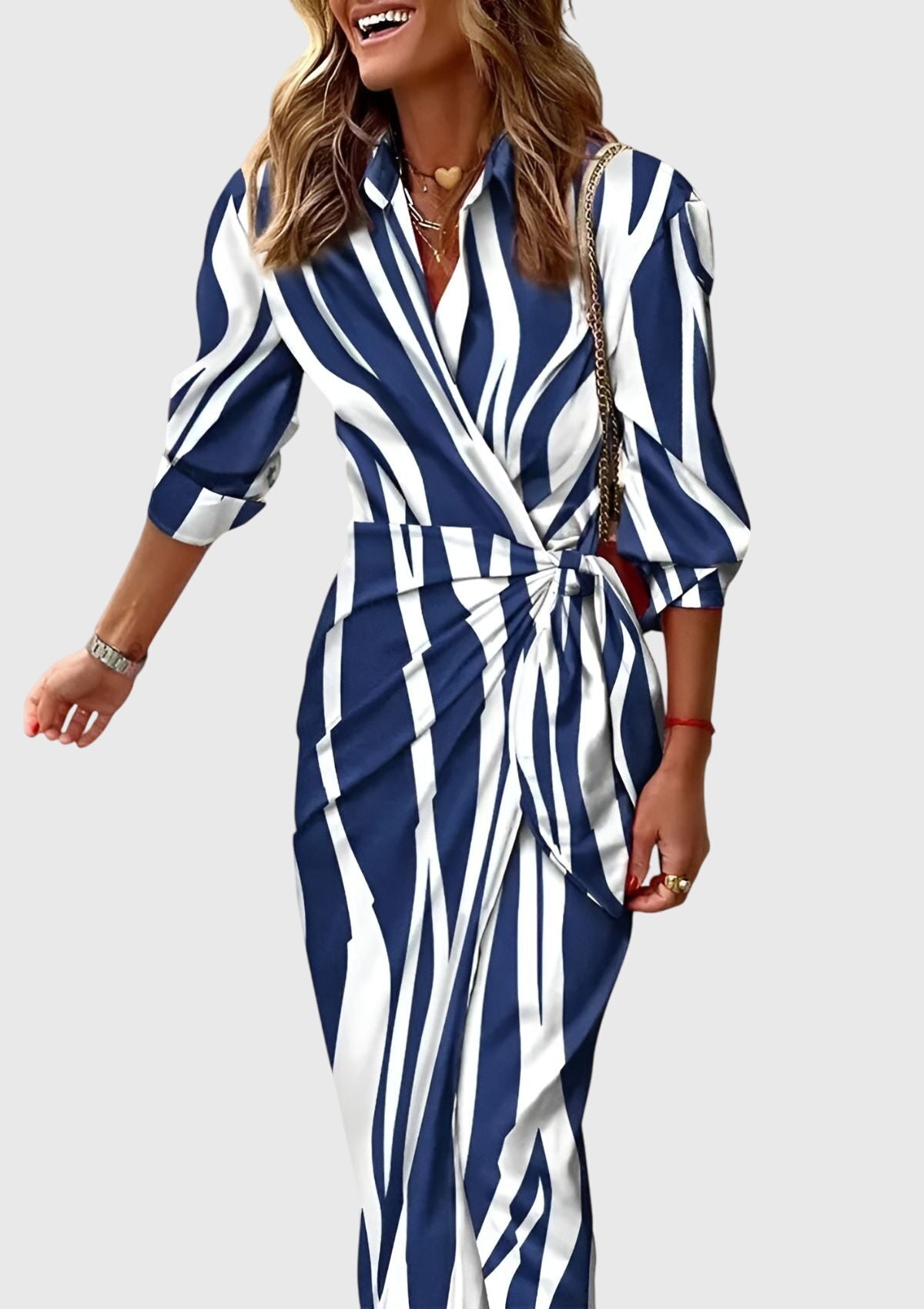Everly | Elegant slå-om-kjole med print