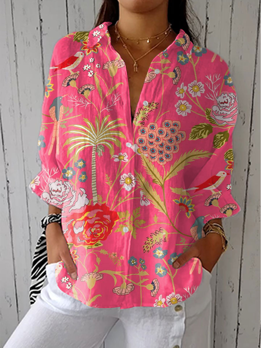 Elizabeth – Bluse med tropisk blomsterprint