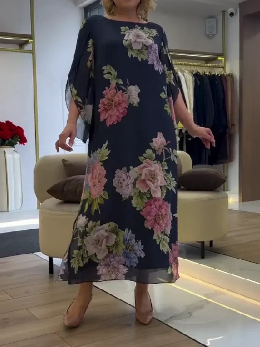 Yael – Maxikjole med blomstermønster
