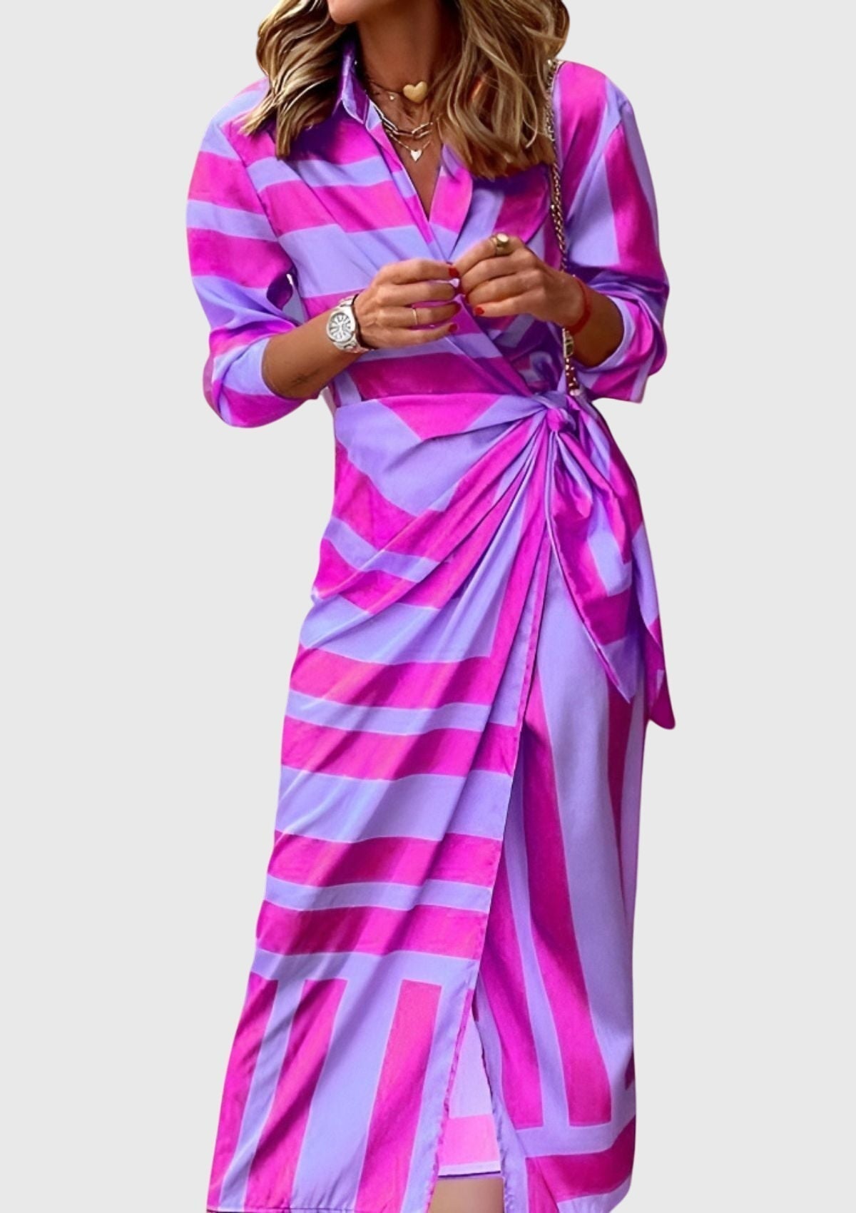Everly | Elegant slå-om-kjole med print