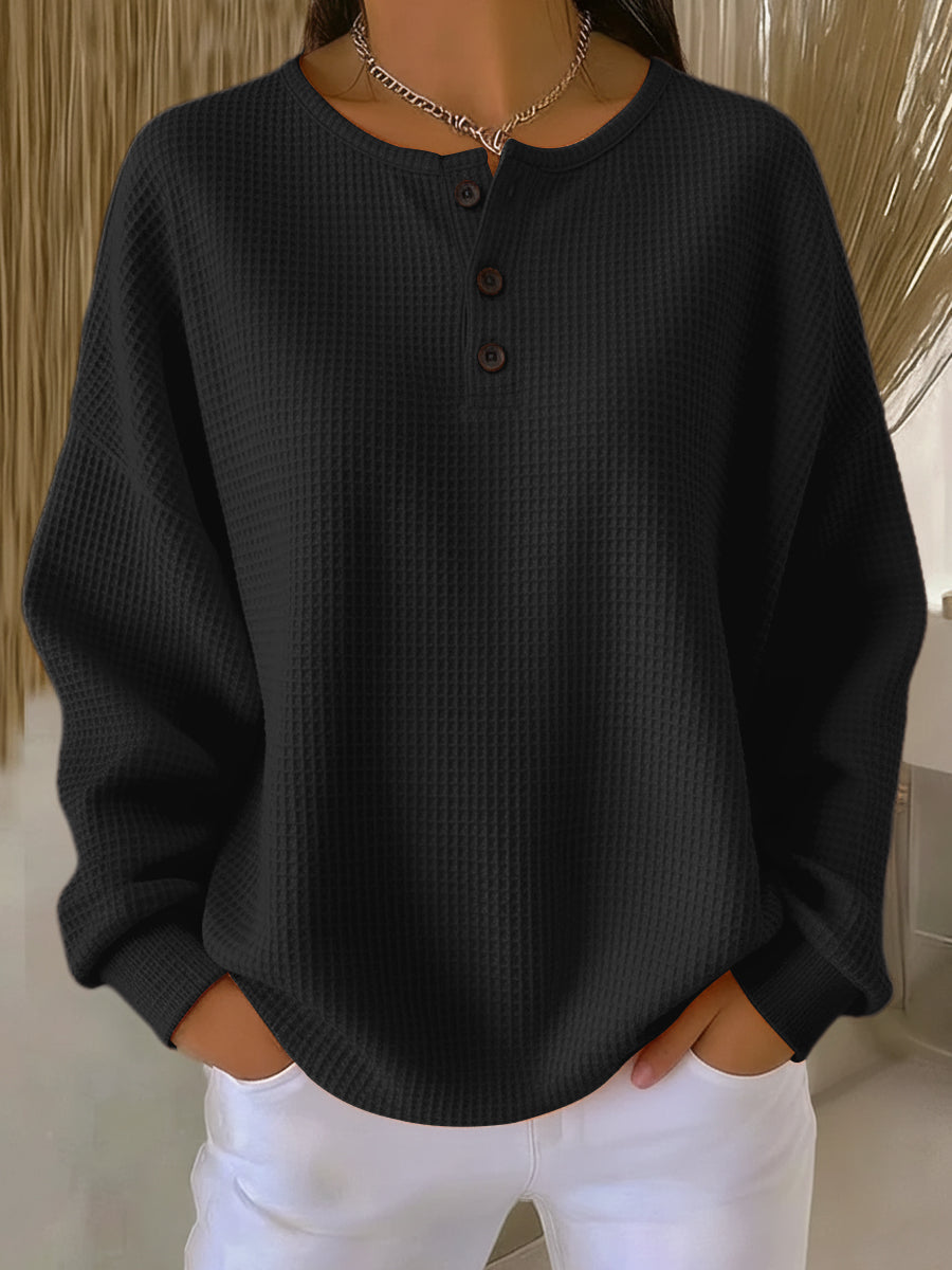 Annelie™ | Stilfuld og Afslappet Henley Top
