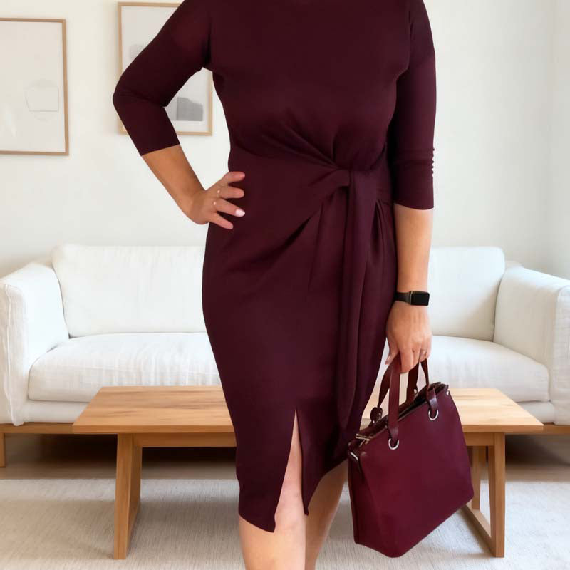 Seraphine – Elegant midikjole med bindedetalje