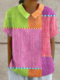 Zoe | Farverig patchwork-skjorte