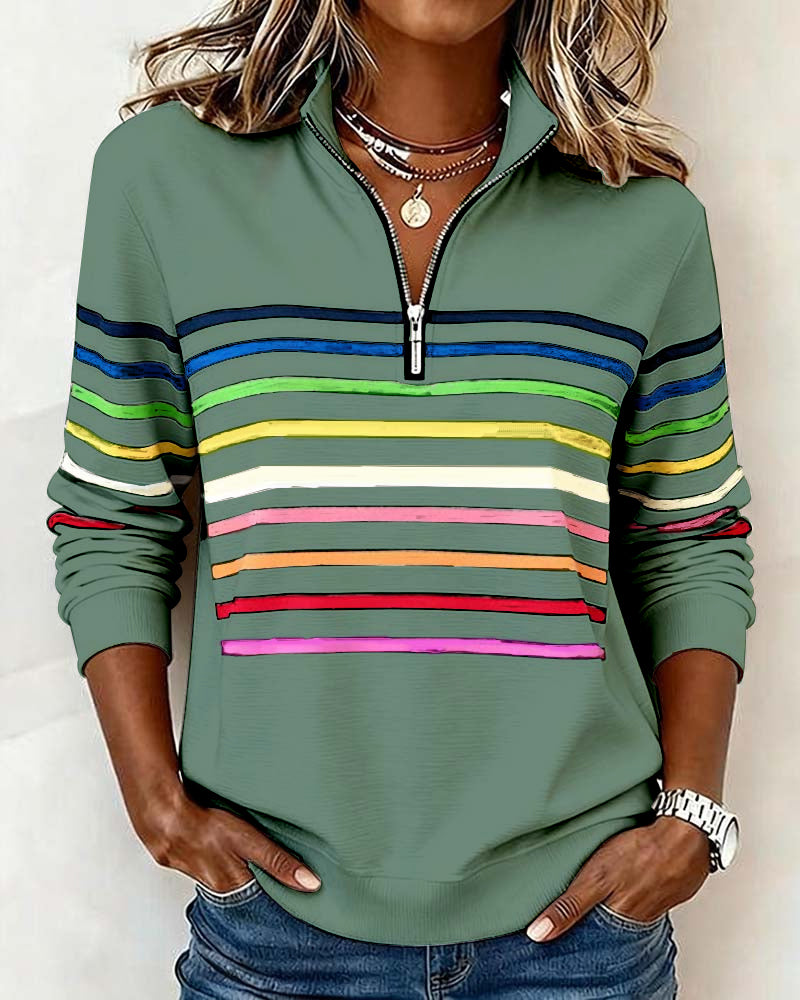 Vienna – Regnbuestribet Zip-sweatshirt
