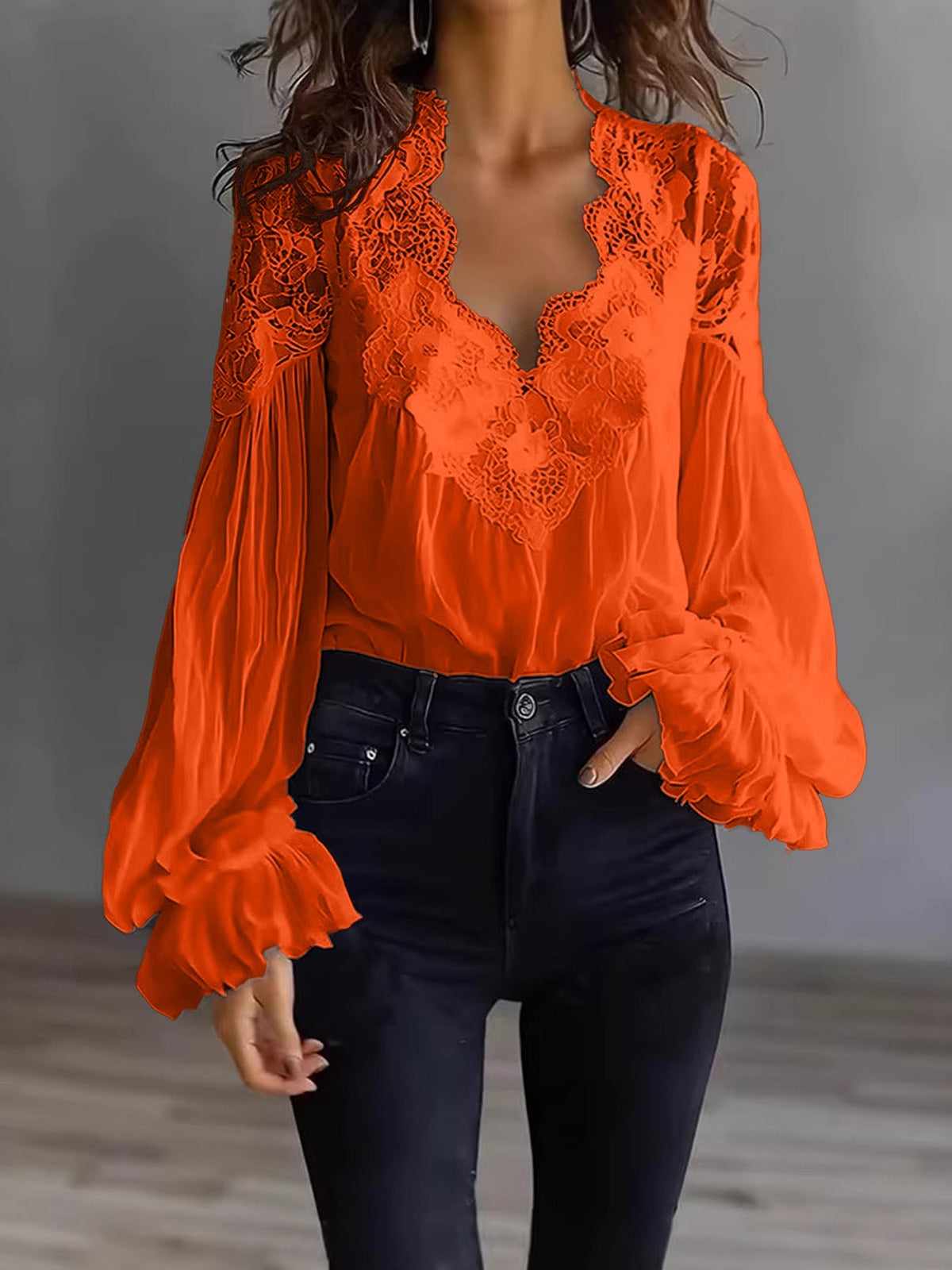 Joelle | Elegant blondebluse med puffærmer