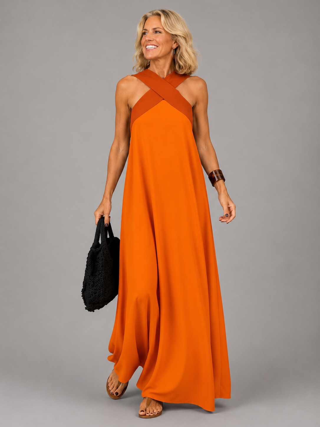 Velora™ | Cross Elegance-maxi-kjole