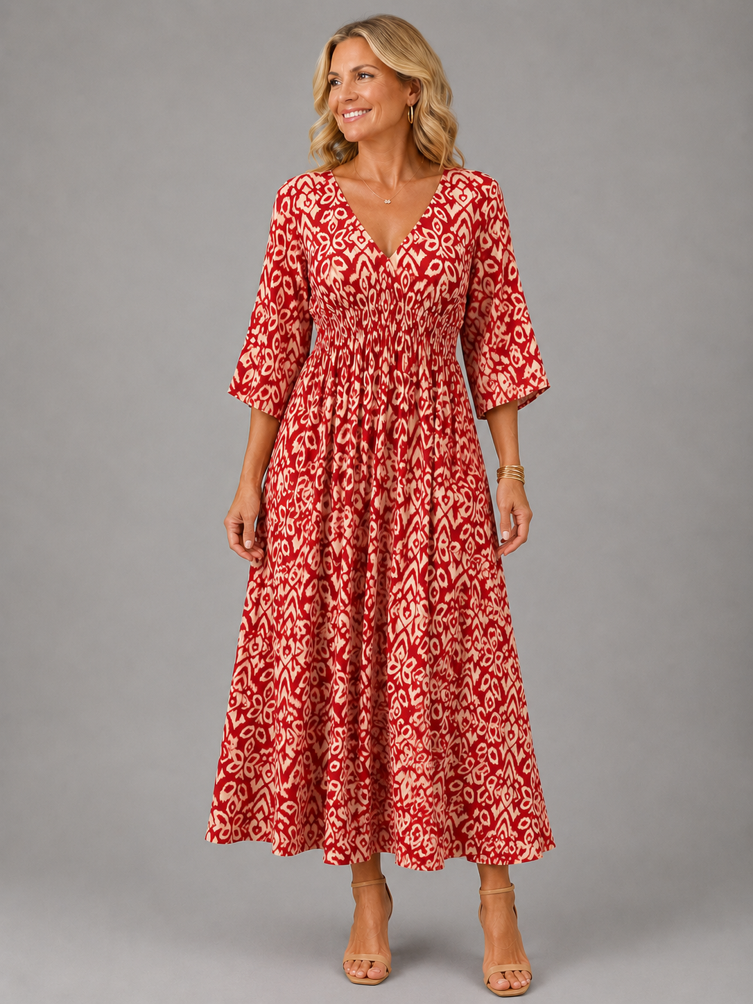 Althea™ | Midi-kjole „Bohemian Flow“
