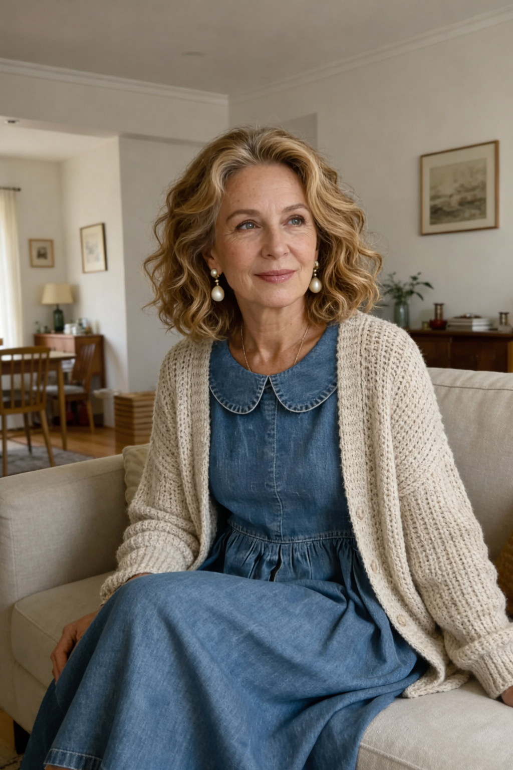 Clara | Denimkjole med Peter Pan-krave