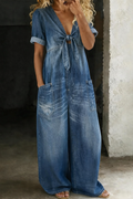 Maya | Kortærmet jumpsuit med V-hals