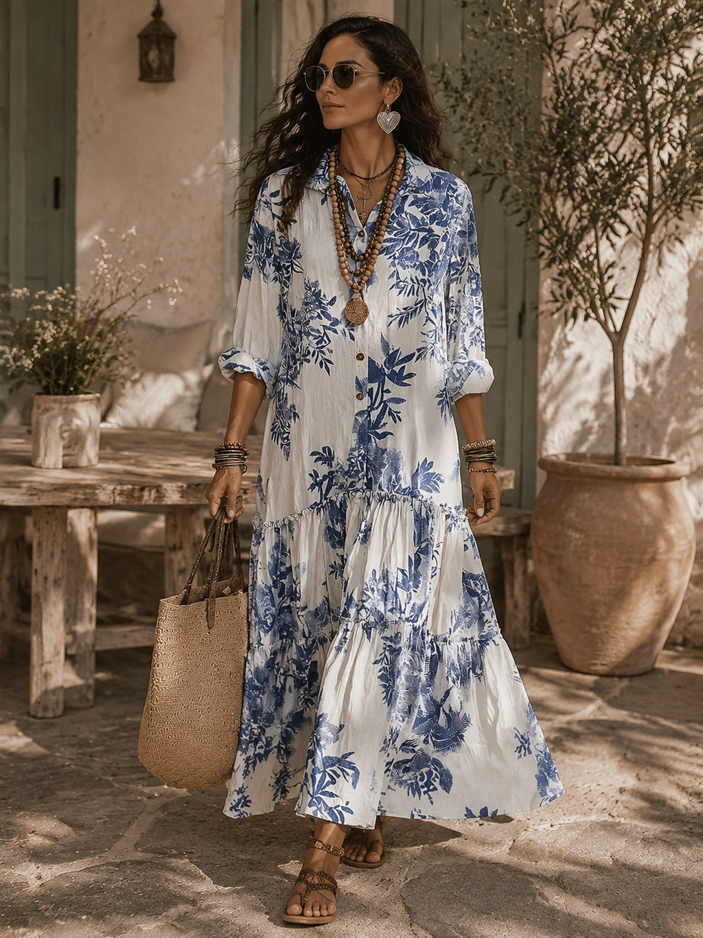 Alvilda – Boheme-maxikjole med blomsterprint