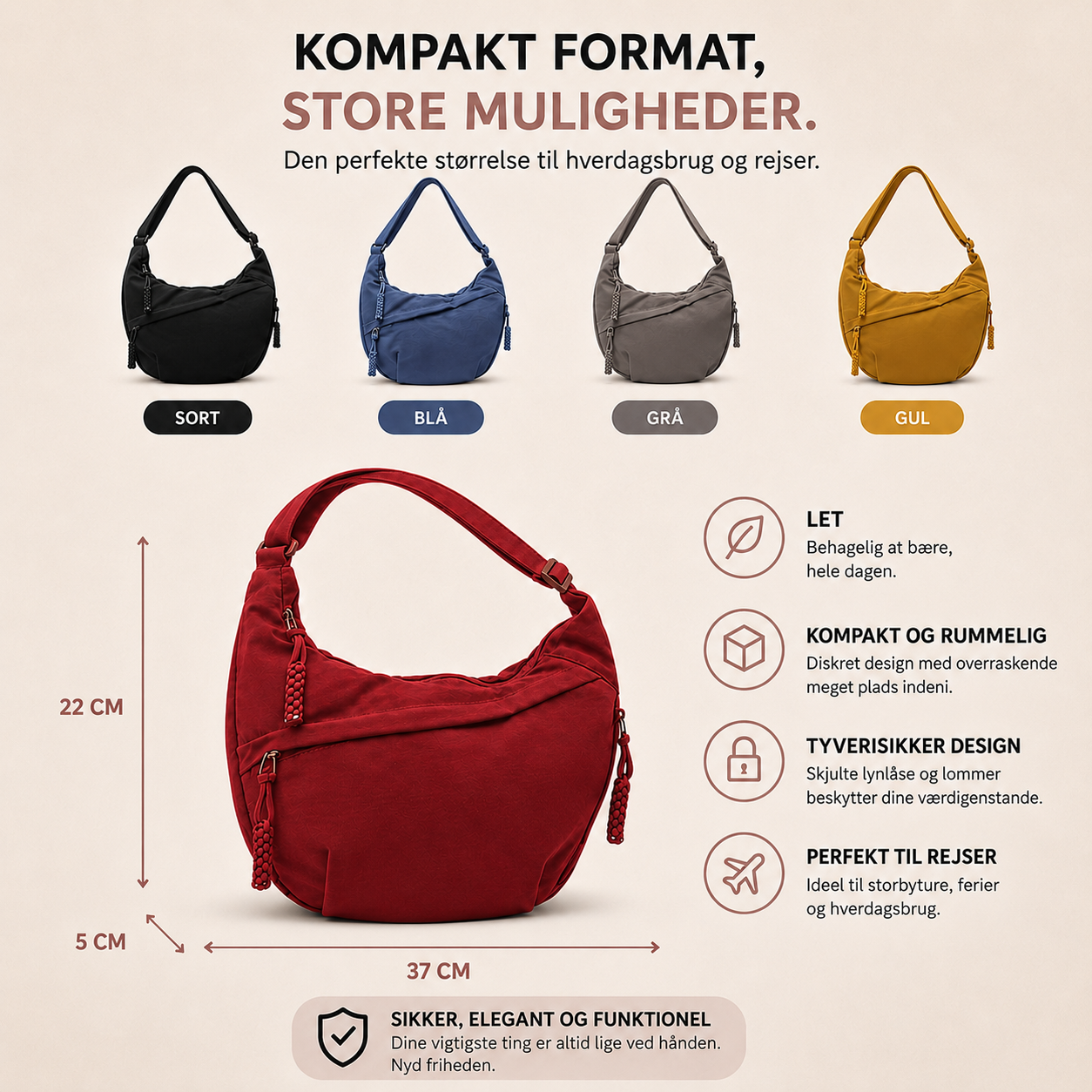 Gioia | Orange skuldertaske