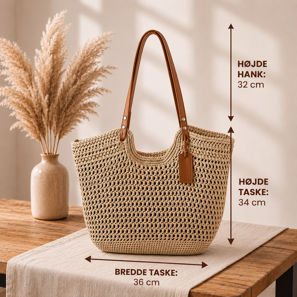 Isolde – Flettet shopper med geometrisk mønster