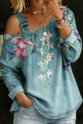 Danielle | Denim-top tæt på skulderen