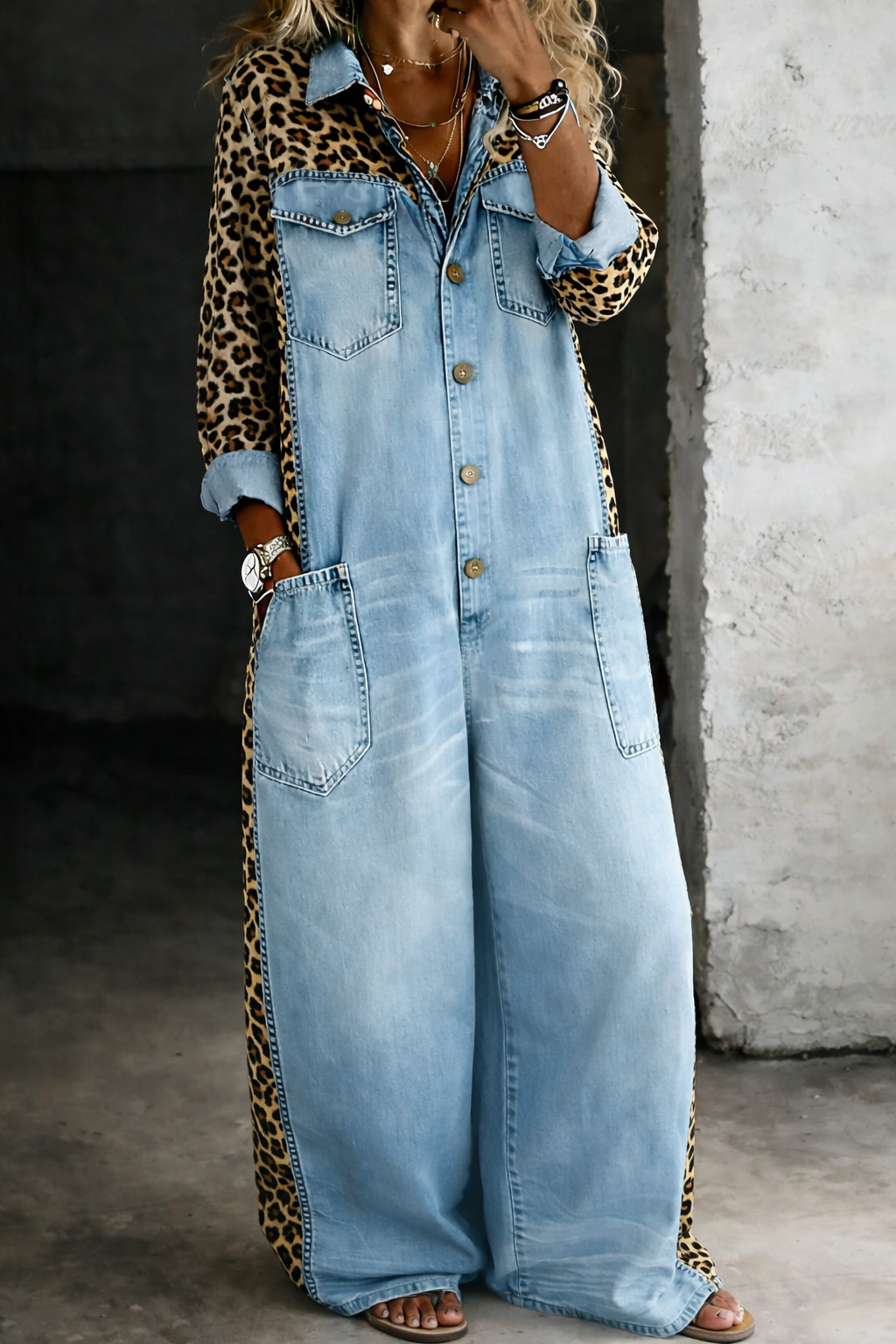 Amanda | Jumpsuit med denimskjorte i ét stykke