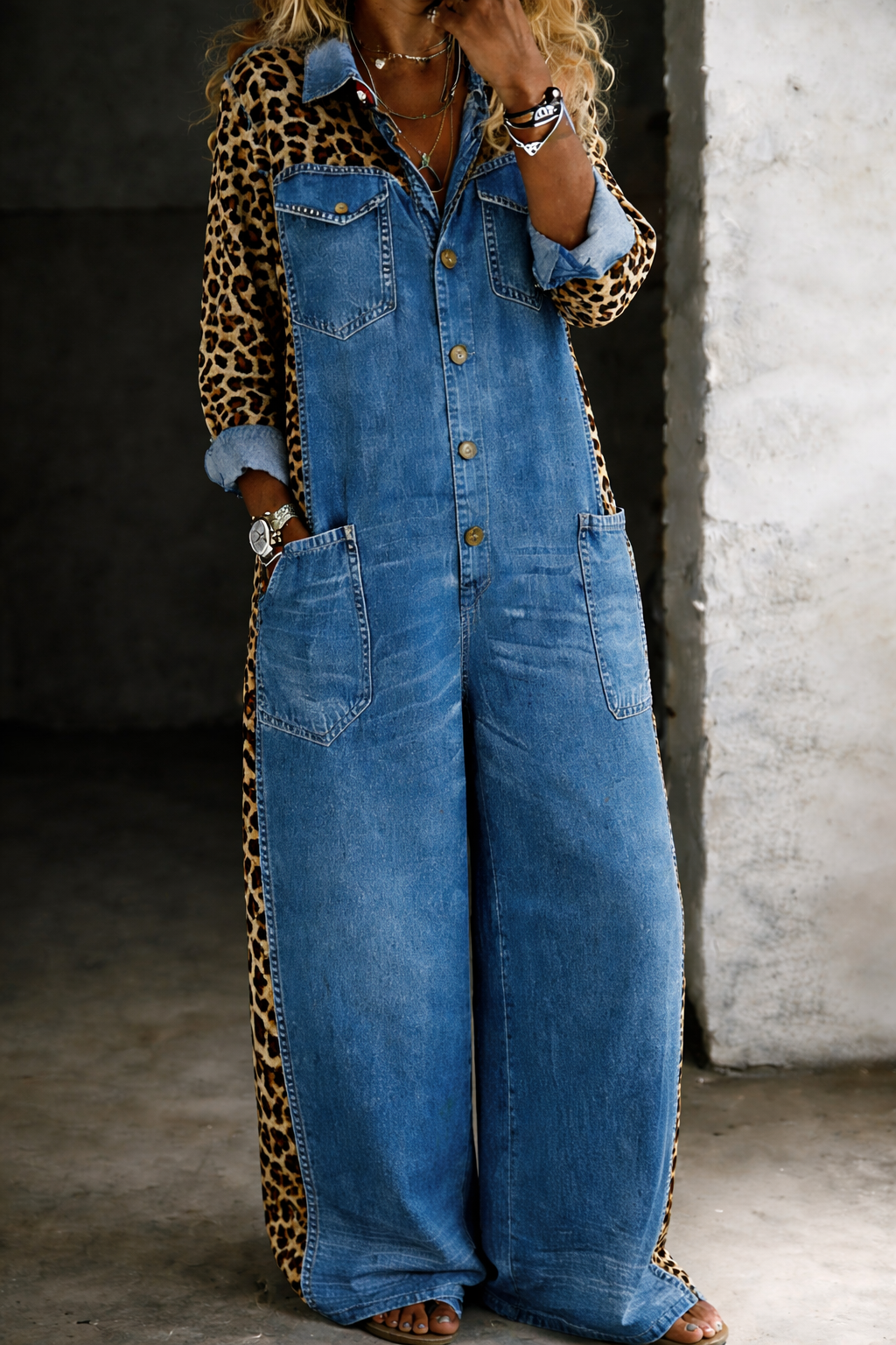 Amanda | Jumpsuit med denimskjorte i ét stykke